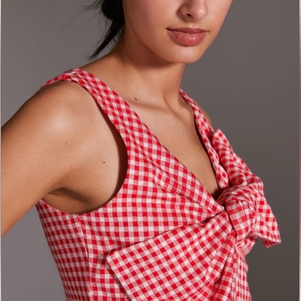 NEW Anthropologie Eva Franco Gingham Bow
Top, size S